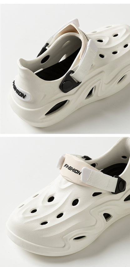 2025 Croc Shoes Men's Summer New Outerwear Non-Slip Soft Sole Baotou Men's Shoes Sports Coconut Sandals