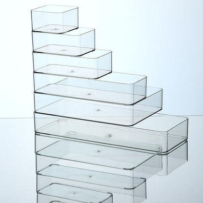 Desktop Storage Box Drawer Built-in Partition Transparent Acrylic Narrow Long Rectangular Cosmetic Workstation Kitchen