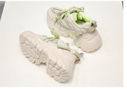 New Spring Shoes, Thick-Soled Women's Shoes, Versatile Height-Increasing Shoes, Non-Slip, Breathable, Lightweight Dad Shoes, Mesh Sneakers for Women