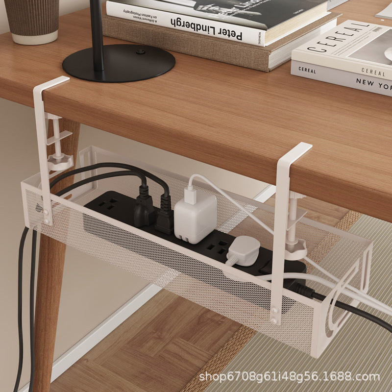 Cross-border desk under cable and wire management tray rack under counter finishing rack row storage rack socket organizer