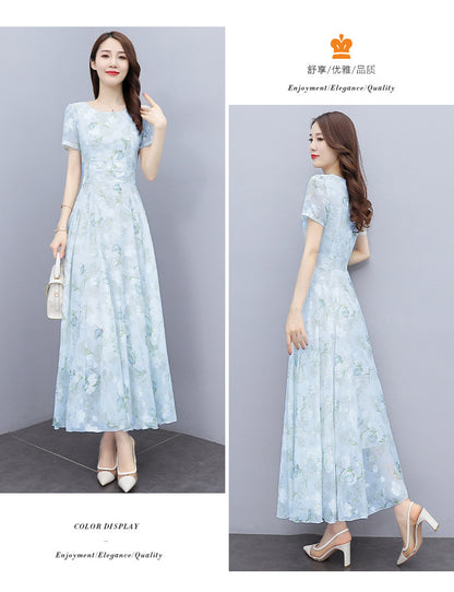 2022 Summer New Bohemian Long Dress to Ankle Chiffon dress Super Long Seaside Holiday Beach Dress for Women