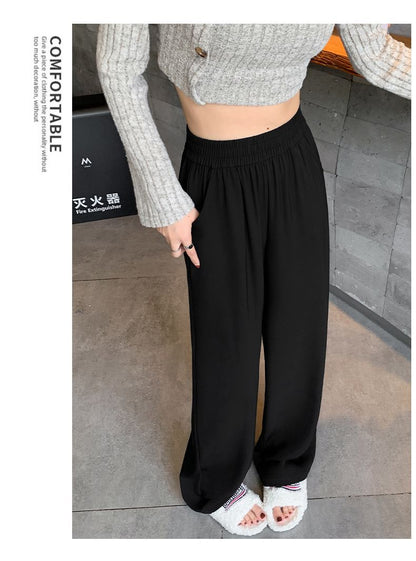 Wide Leg Pants Women's 2025 Summer Thin High Waist Dosing Straight Straight Pants Casual Loose All-match Slim-fit Mopping Pants