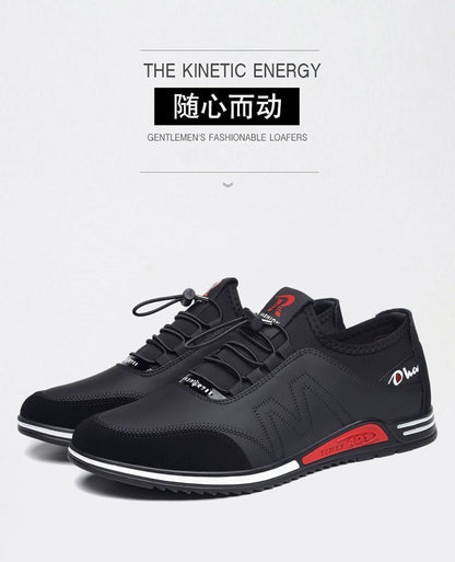 Cowhide New Men's Sports and Casual Shoes with Increased Height, Versatile Youth Trendy Shoes, Soft Leather, Soft Sole, Breathable Leather Shoes for Men