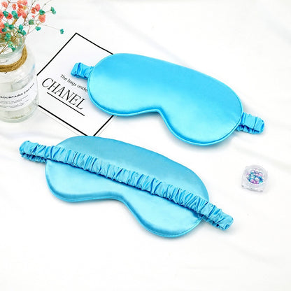 New Double-Sided Imitation Silk Sleep Mask with Light-Blocking and Adjustable Elastic Buckle, Travel-Friendly, Solid Color, Breathable, Beauty and Eye Protection