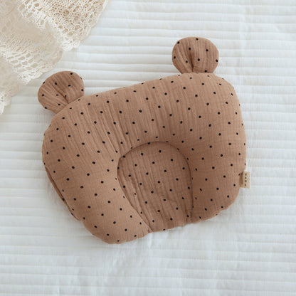 Class A cotton baby gauze baby anti-deflection head shaped pillow sweat-absorbing breathable Four Seasons suitable for newborn comfort pillow