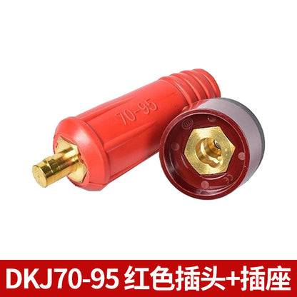 Welding Machine Quick Connector Dkj25-35-50-70 Square All-Copper European Quick-Plug Welding Head Cable Connector