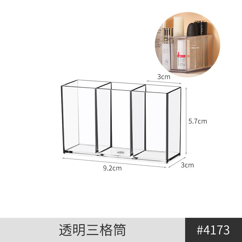 [Multiple Specifications] Transparent Square Storage Tube Detachable Cosmetics Organizer Box Cosmetics Storage Rack Mi Mu