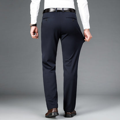 Spring and Summer 2024 New Stretch Men's Casual Pants Middle-aged and Young Men's Four-sided Stretch Men's Pants Thin Men's Straight Long Pants