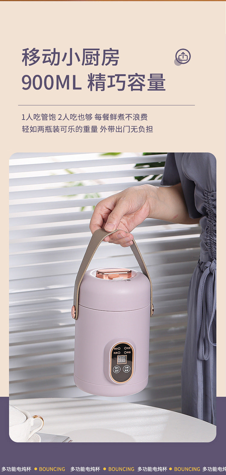 Douyin red electric stew portable soup porridge artifact 1.2L stainless steel electric pot multi-function Reservation