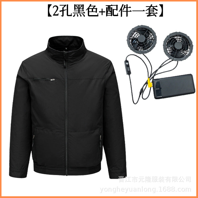 Cross-Border Summer Cooling Air-Conditioning Clothing with Fan Refrigeration Workwear Outdoor Heatstroke Prevention Fan Clothing Men's Labor Protection Clothing Work Clothes