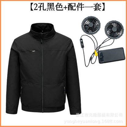 Cross-Border Summer Cooling Air-Conditioning Clothing with Fan Refrigeration Workwear Outdoor Heatstroke Prevention Fan Clothing Men's Labor Protection Clothing Work Clothes