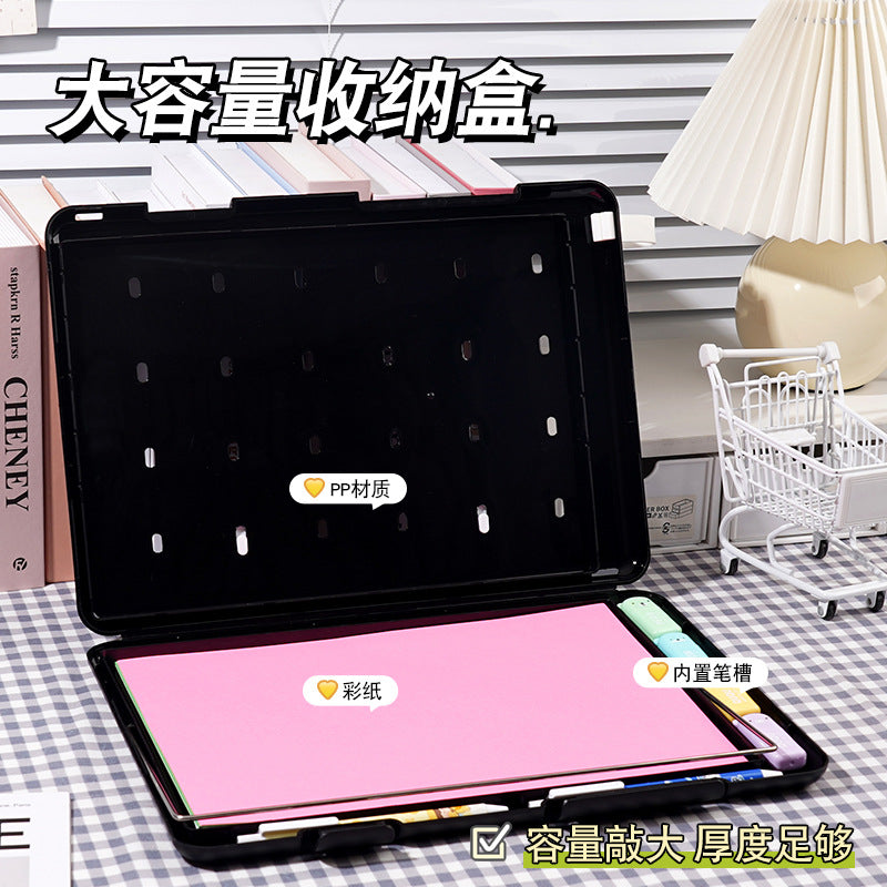 Plastic board folder file box copy writing board storage box A4 data box PP transparent office supplies finishing box