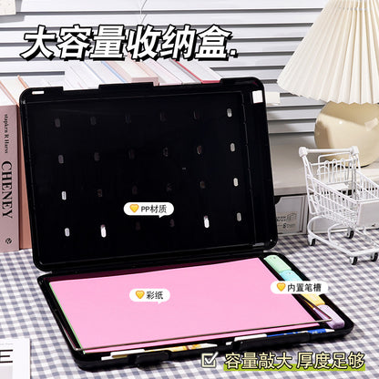 Plastic board folder file box copy writing board storage box A4 data box PP transparent office supplies finishing box