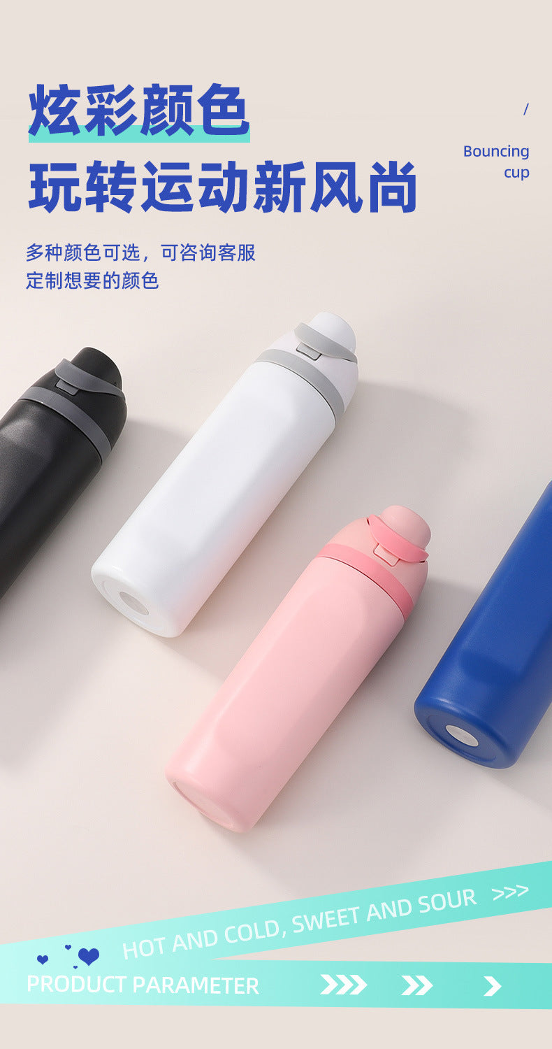 Amazon Fruit Cup 304 Stainless Steel Insulated Cup High-Looking Creative Straw Cup Outdoor Portable Water Cup