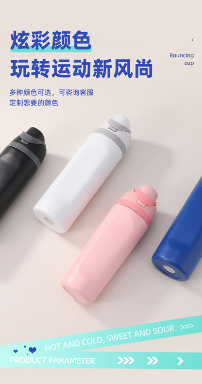 Amazon Fruit Cup 304 Stainless Steel Insulated Cup High-Looking Creative Straw Cup Outdoor Portable Water Cup