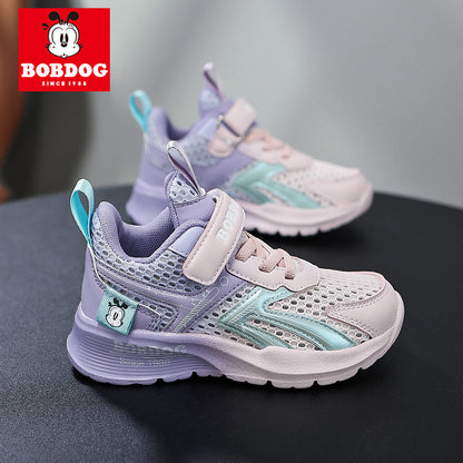 Babu bean children's shoes boys sneaker summer 2025 new hollow single mesh breathable mesh shoes big children's shoes