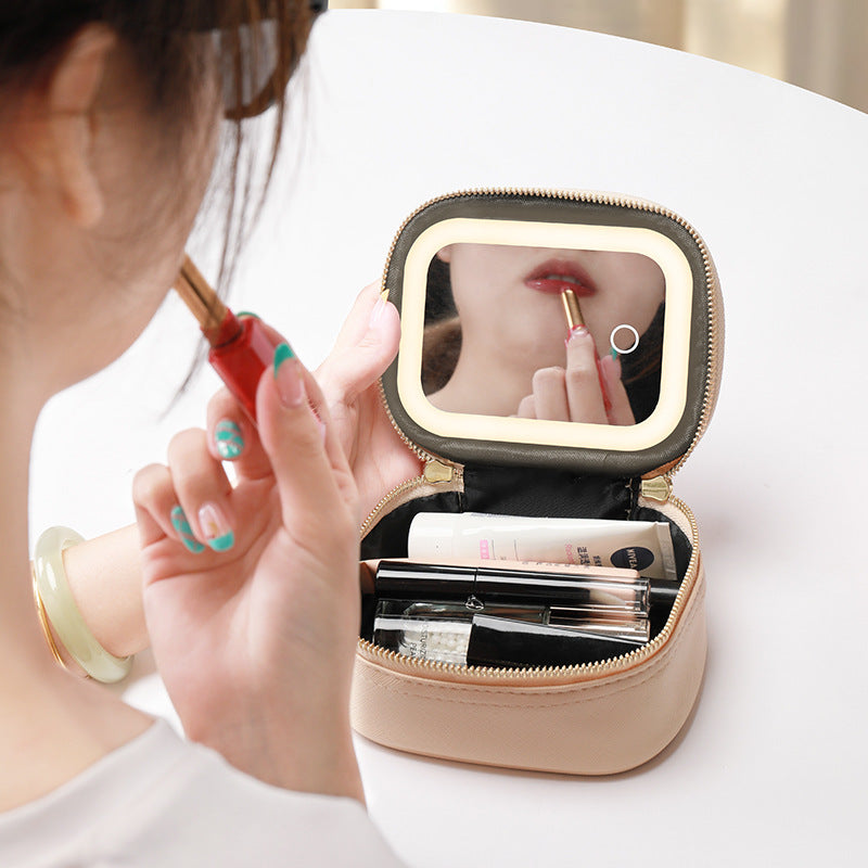 Cosmetic Bag with LED Light Portable small size Cosmetic Case Travel Cosmetic Storage Box