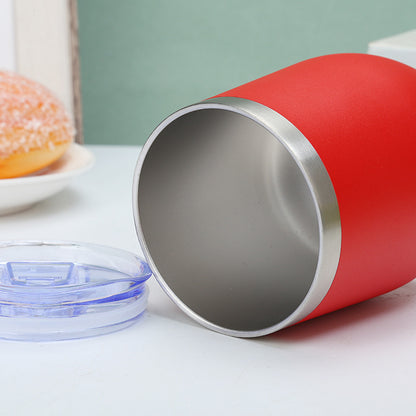 304 Stainless Steel Eggshell Cup Portable Cross-Border U-Shaped Wine Thermos Cup 12oz Cup American Style Wholesale Aviation Cup