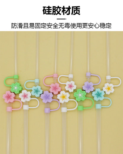 Popular 10mm Begonia Flower Straw Cap Stanley Water Cup Straw Plug Silicone Flower Straw Cover Direct from Manufacturer