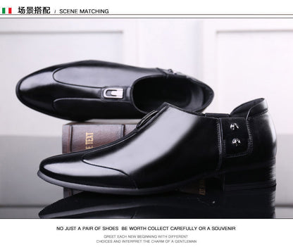 Men's Business Formal Wear Genuine Leather Black Patent Leather Shoes Men's Trendy Shoes for Work Spring and Autumn Korean Style British Pointed Toe Men's Shoes
