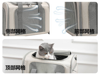 Cat Bag Outgoing Portable Large Capacity Breathable Cat Car Cage Cat Cage Dog Bag Portable Crossbody Foldable Pet Bag