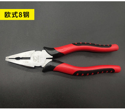 Pliers European Chrome Vanadium Steel Wire Pliers Source Factory Pvc Plastic Handle Tiger Pattern Vise 8inch Large Quantity Discount Pliers