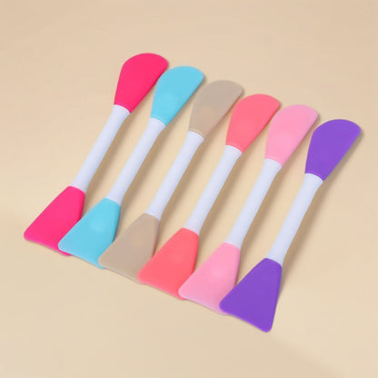 In-Stock Single Double-Sided Multi-Color Angled Flat Head Beauty Tpr Silicone Set Mask Brush and Beauty Tools