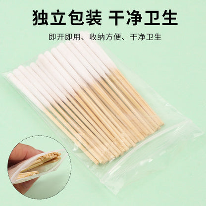 Wholesale Beauty Salon Bamboo Cotton Swabs for Removing Spots, Liquid Application, Ultra-Thin and Thickened Version, 30-Pack Beauty Tools