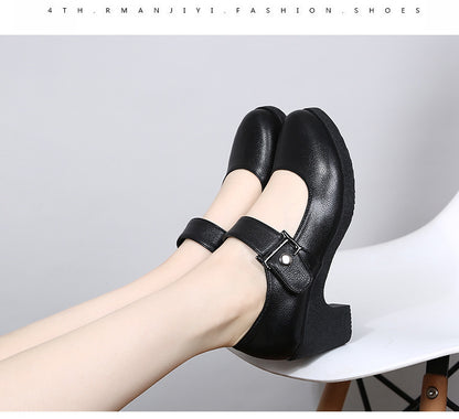 Factory direct sales dance shoes wholesale round head modern square dance shoes ladies mother shoes cross-border products 2025