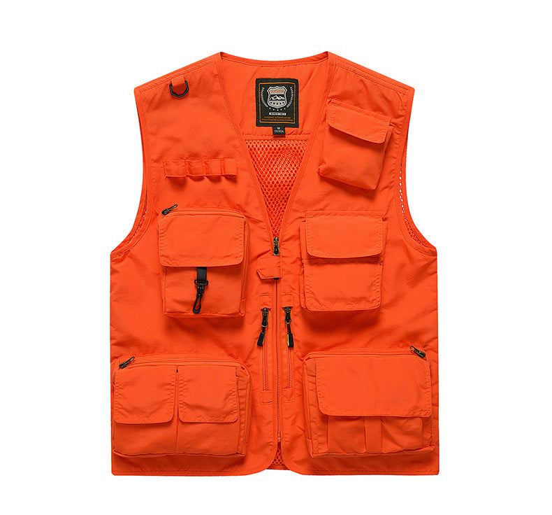 Four Seasons Photography Tooling Multi-Pocket Quick-Dry Vest Safety Waistcoat Logo Printing Men's and Women's Wear
