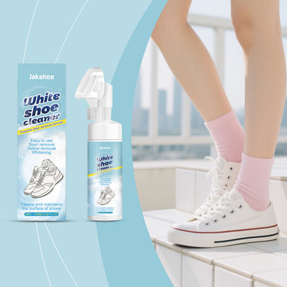 Jakehoe White Shoe Mousse Care Agent - Care for Yellowing Marks on White Shoes, Protects Color and Does Not Damage the Shoe Surface