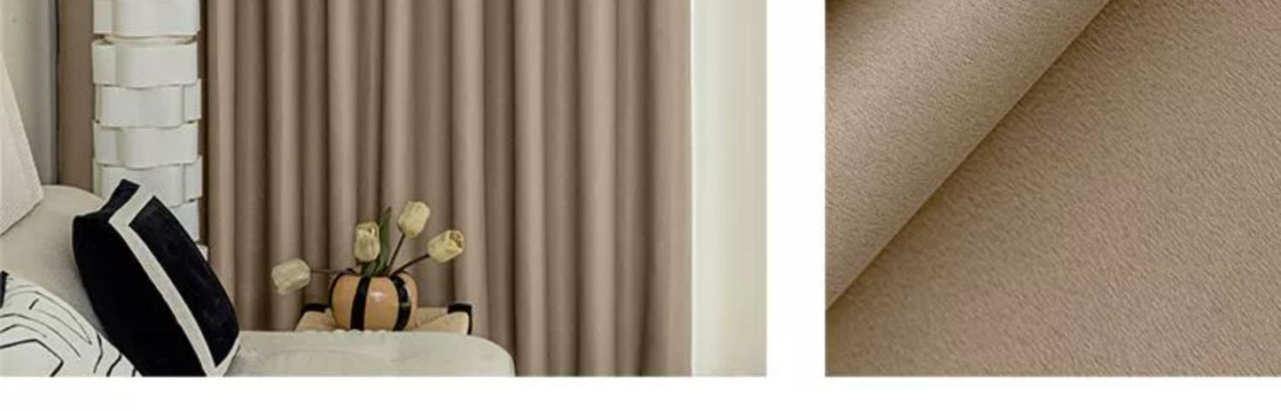Full Blackout Hook-Type Curtains Finished Rental Room Bedroom Balcony Sunshade Simple Bay Window 2025 New Curtain Cloth