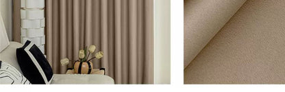 Full Blackout Hook-Type Curtains Finished Rental Room Bedroom Balcony Sunshade Simple Bay Window 2025 New Curtain Cloth