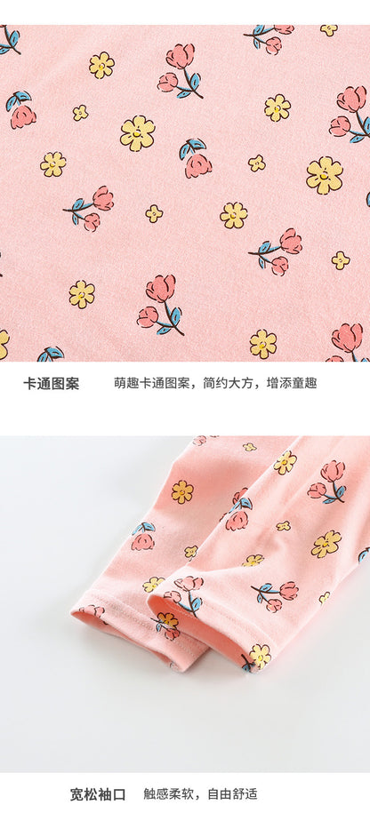 Children's Pajamas suit 2024 Autumn Baby Lycra Underwear Boys Home Clothes Girls Autumn Clothes Pants Children's Clothing Wholesale
