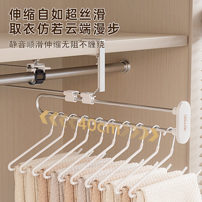 Pull-out trouser rack telescopic slide rail top trouser hanger clothes rail wardrobe built-in pants hanging pants hanging storage wholesale