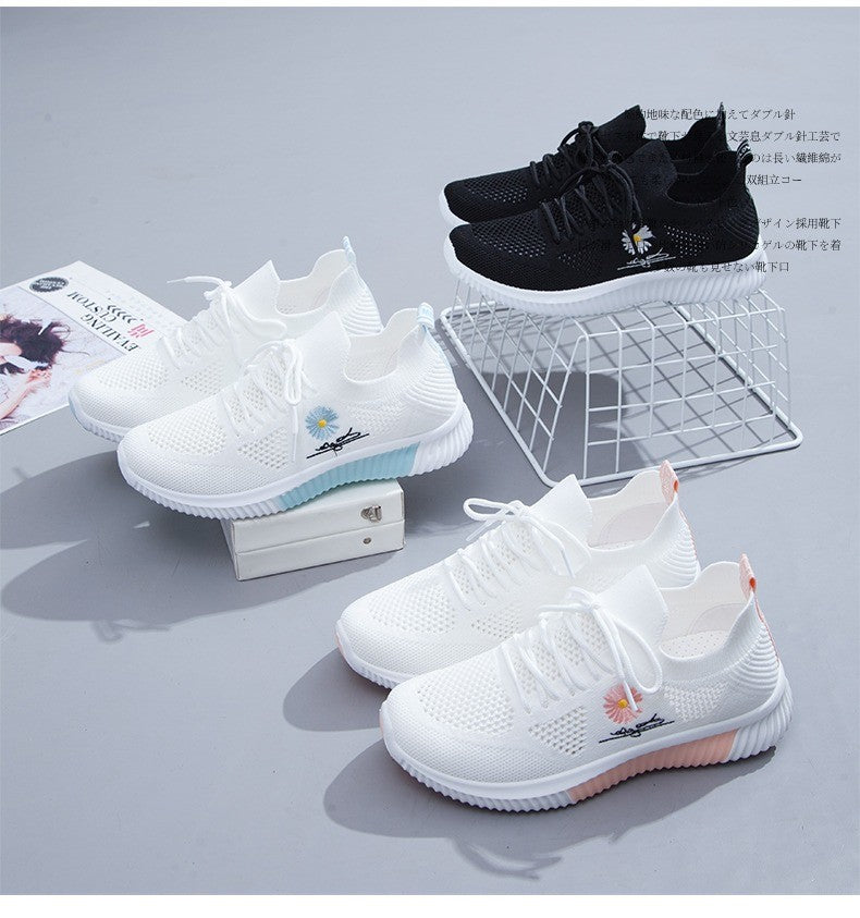 Mesh Shoes Women's Shoes 2023 New Autumn Breathable sneaker Women's Mesh Casual White Shoes Casual Slip-on