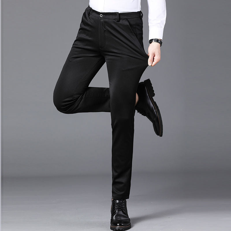 28-40 Summer New Men's Casual Pants Slim-fit Elastic Small Straight Korean Style Suit Pants Men's Pants