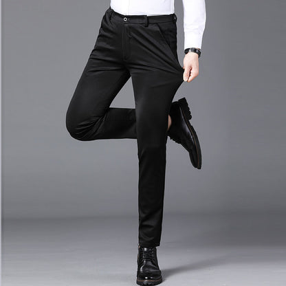 28-40 Summer New Men's Casual Pants Slim-fit Elastic Small Straight Korean Style Suit Pants Men's Pants