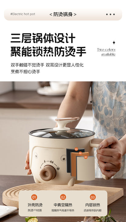 Electric Cooking Pot, Multifunctional Dormitory Small Electric Pot, Electric Hot Pot, Non-Stick Electric Steaming Pot, Noodle Cooking Pot, Electric Hot Pot, European and British Regulations