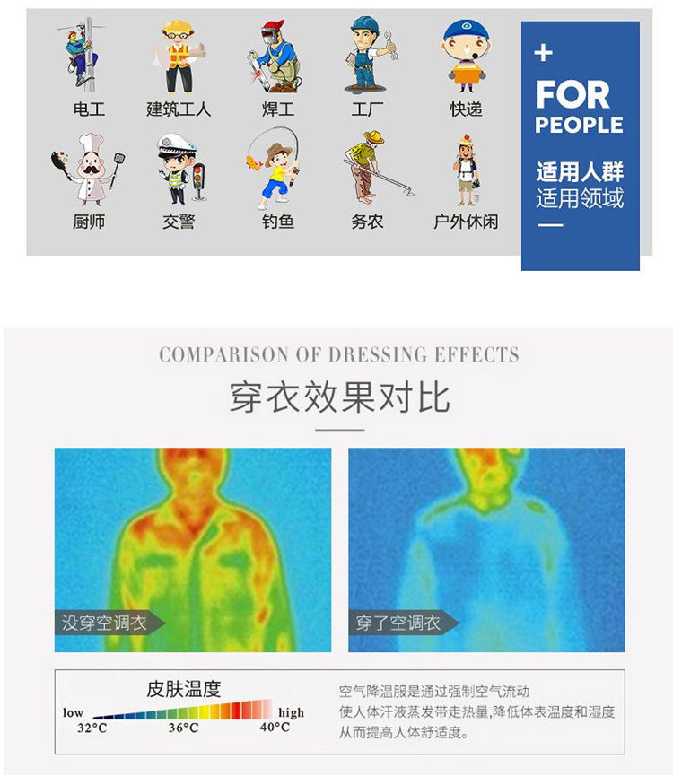 Wholesale air conditioning clothing sleeveless summer heatstroke prevention and cooling clothing with fan construction site labor protection clothing cross-border Japanese and Korean explosions