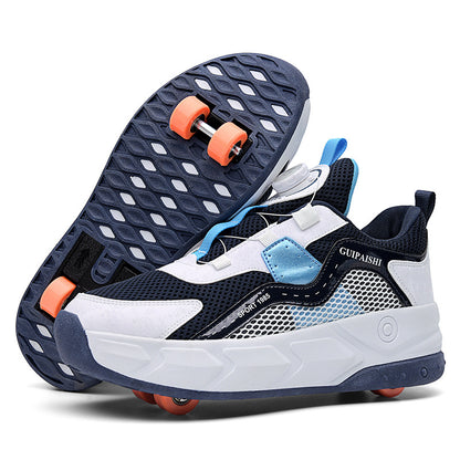 Students heelloo shoes four-wheel children's wheel skates men and women automatic version shoes with wheels in stock wholesale