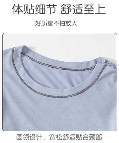 Summer Boys' Short-sleeved Shorts Modal Children's Pajamas Girls' Parent-child Home Clothes suit Children's Air-conditioning Clothes