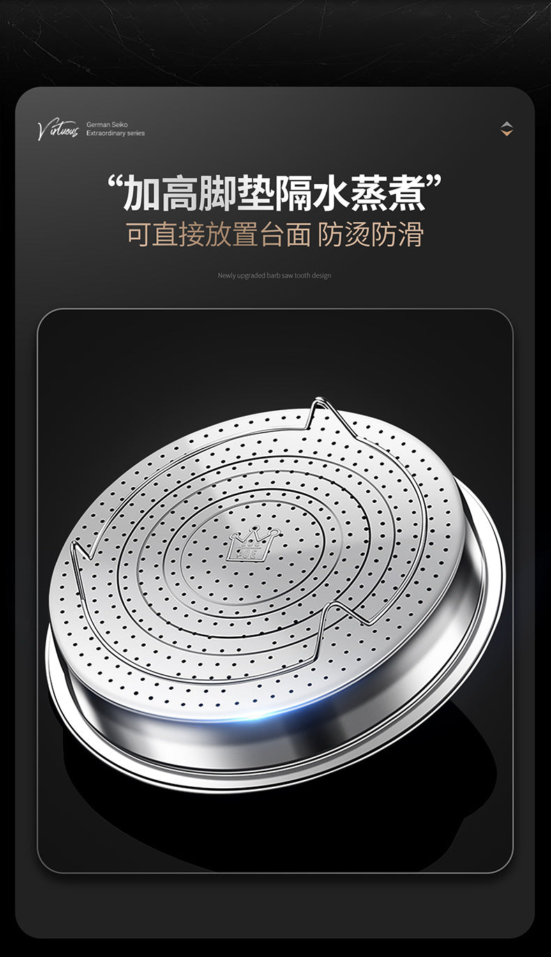 Steamer rack 304 stainless steel steamer with handle steamer plate household rice steamer artifact universal water-proof frying pan steamer drawer steaming rack