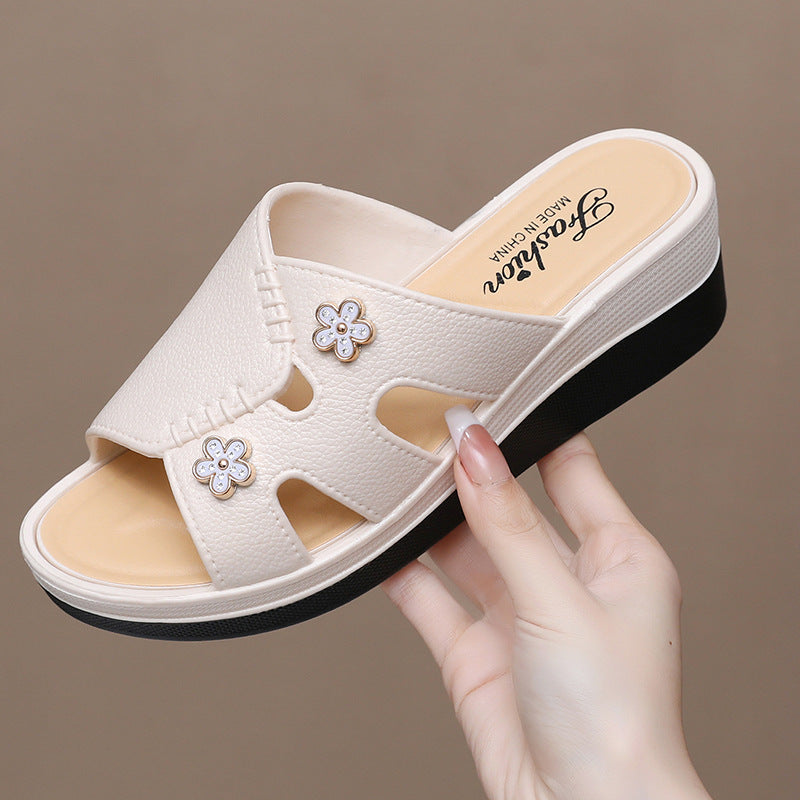 Newly Launched Women's High-Heeled Trendy Slippers, Non-Slip, Wear-Resistant, Casual, Versatile, Comfortable, Soft High-Heeled Slippers for Women