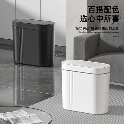 Household intelligent induction trash can large capacity electric open lid gap trash can kitchen sanitary wall trash can