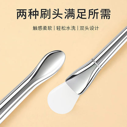 New Silver Rod silicone mask brush multifunctional beauty makeup brush ultra-thin flat head coating foundation brush mud film brush