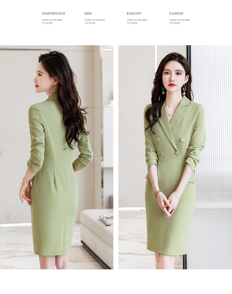 French Hepburn Style Small Black Dress High Sense High Cold Royal Sister Fried Street Small Fragrance Style Pleated Professional Suit dress Summer