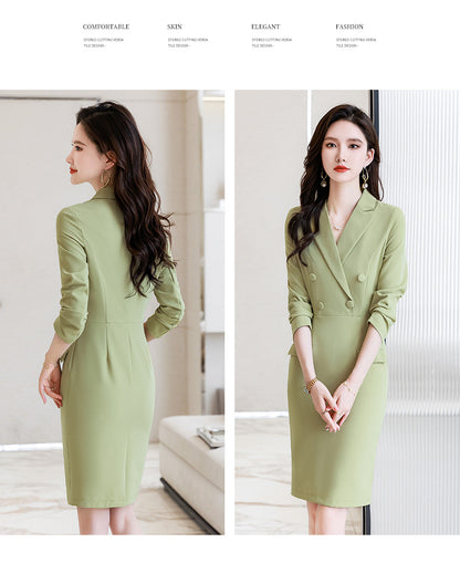 French Hepburn Style Small Black Dress High Sense High Cold Royal Sister Fried Street Small Fragrance Style Pleated Professional Suit dress Summer