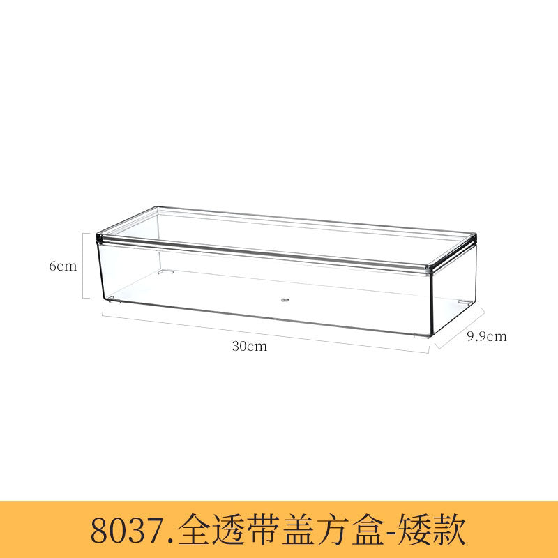 Enlarge 40cm Long Transparent Box Narrow Long Square Storage Box 15cm Wide Water-tight Drawer Finishing