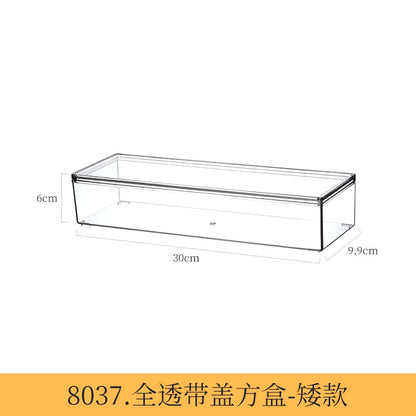 Enlarge 40cm Long Transparent Box Narrow Long Square Storage Box 15cm Wide Water-tight Drawer Finishing